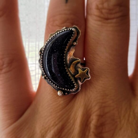 Crescent moon ring